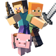 The heroes and pigs of Minecraft.